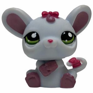 Littlest Pet Shop Gray Purple Mouse 1707 LPS